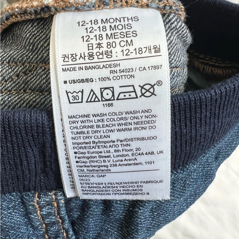 Baby Gap Denim Jeans with Navy Tie Waistband Size 12-18 Months